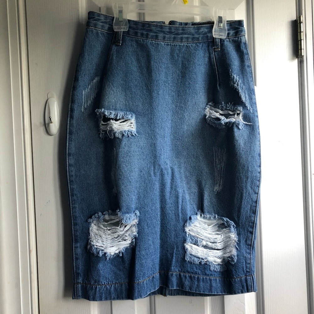Distressed Skirt